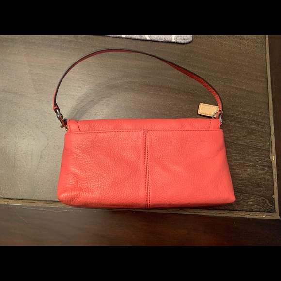 COACH Sienna Leather Coral Wristlet/Clutch - Picture 3 of 3
